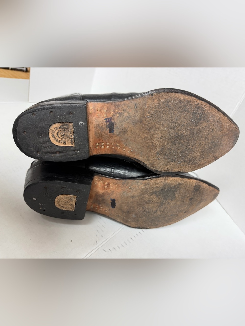 Boca Negro Jr. SZ 30 USA 11 Genuine Leather Alligator Print Cowboy Boots Mexico - Picture 8 of 13